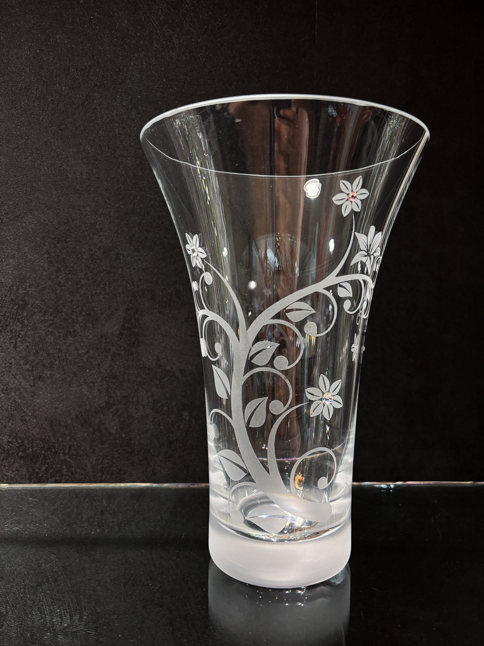 Vase Mariage Evasé Petit - Fleurs + Strass